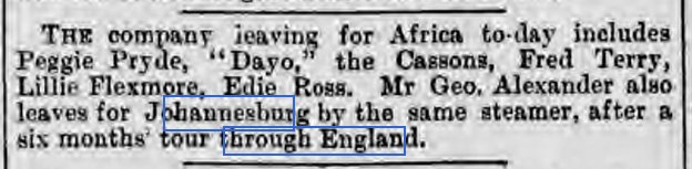 Leaving for South Africa 1897